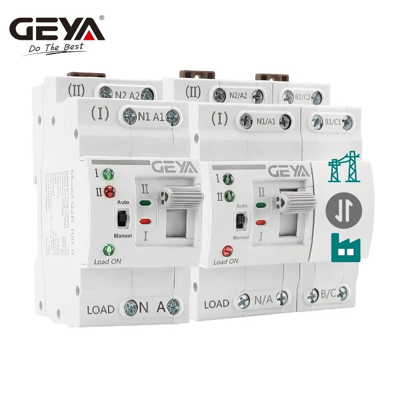 GEYA G2R Din-schiene Mini ATS Automatische Transfer Schalter Elektrische Wahlschalter Dual Power Schalter Din-schiene 2P 4P 110V 220V – Detail 2