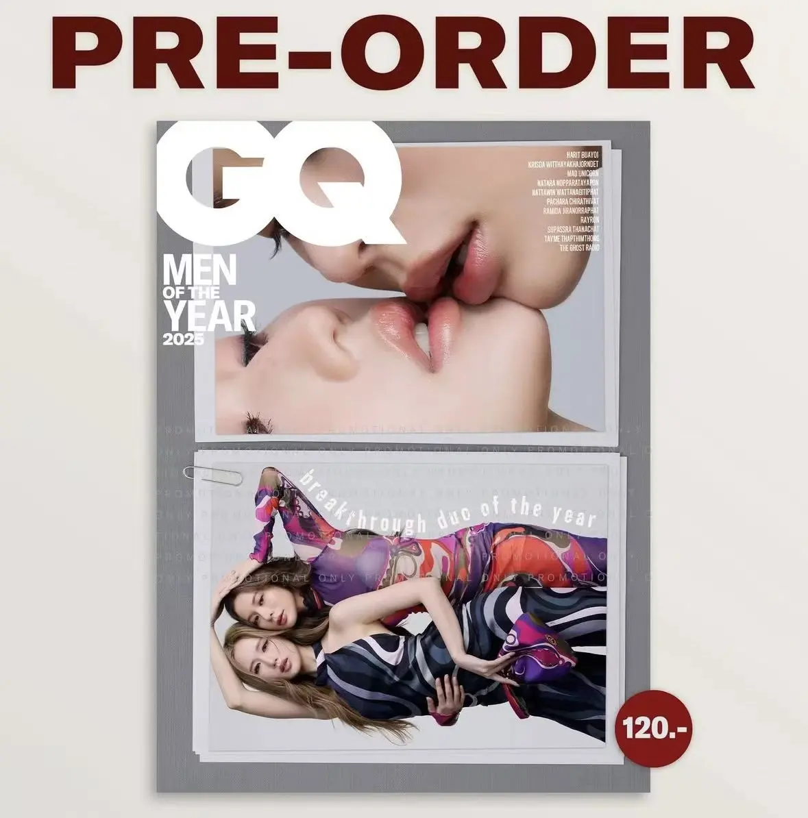 Preventa tailandesa Drama Love Design Series JaneKao GQ cubierta de revista foto póster tarjeta pequeña Jane Ye Zhiyu Kao