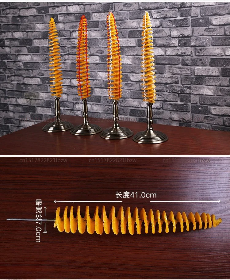 Simulation Food Model Fake Potato Spiral Samples Tornado Potato Props Dummy Whirlwind Twist Potato Tower Model for Display