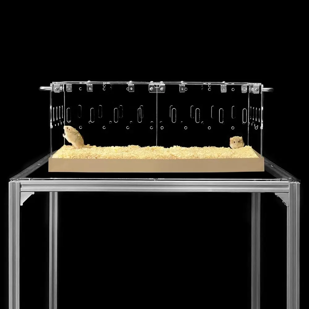 

Small 2x1 Enclosed Animal Cage with Lid & Bottom for Hamsters, Rats, Mice, Gerbils, or Single Guinea Pig - Ideal for Transport