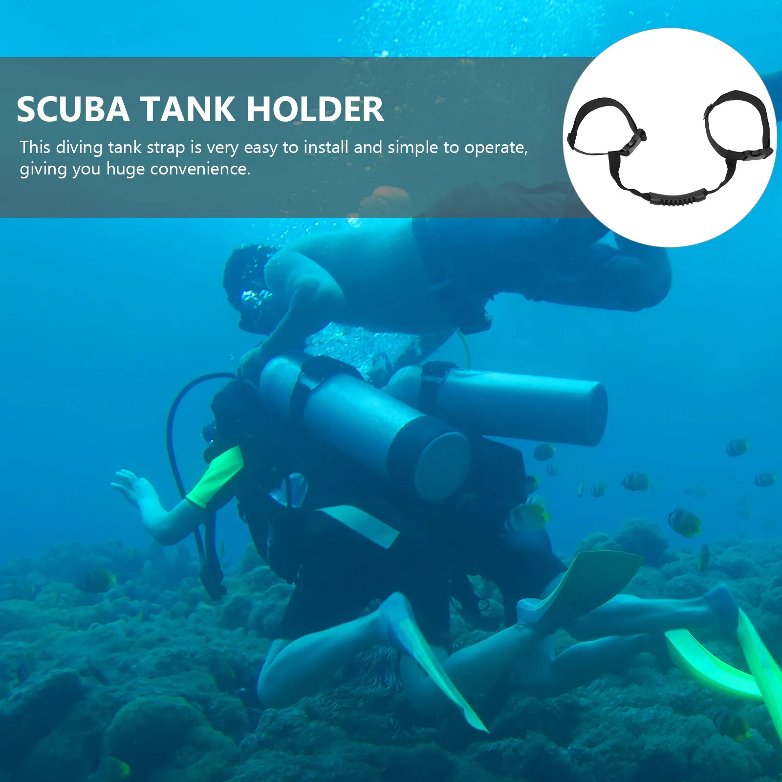 

Прочный ремень-фиксатор для дайверского баллона, износостойкая эластичная фиксирующая лента из холста и резины для крепления баллона для подводного плавания