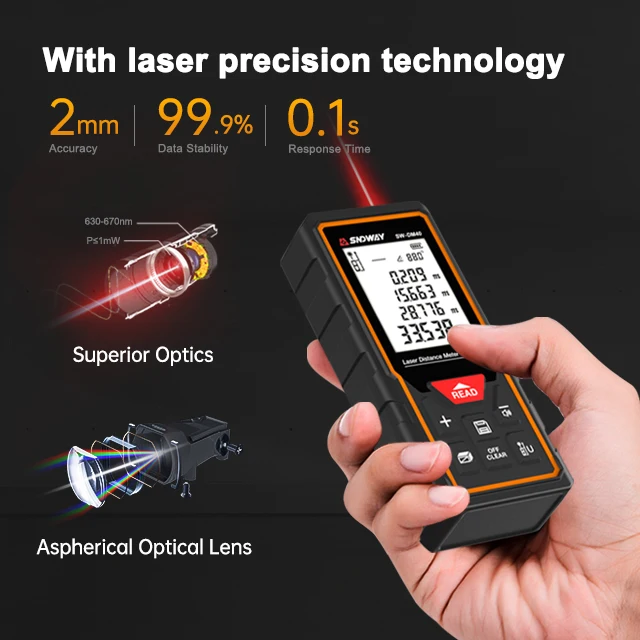 Sndway  indoor rangefinder laser measuring automatic 70m Outdoor construction tools meter digital measure laser