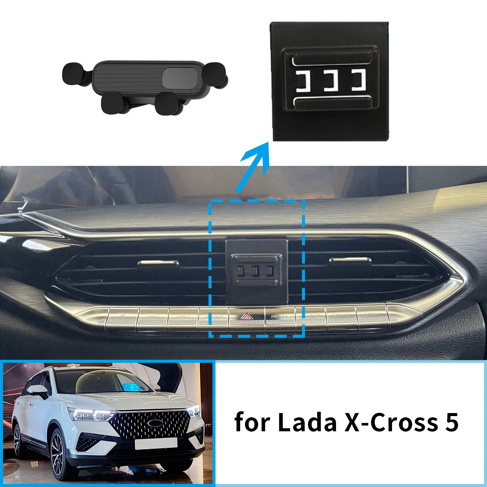 

Car Mobile Phone Holder for Lada X-Cross 5 GPS Bracket Navigation Stand Auto Accessories