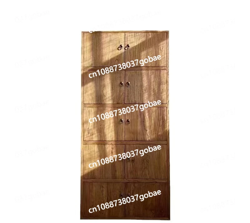 

Шкаф для хранения из старого вяза, ящик для чайной банки, шкафчик для посуды, многослойный шкафчик для хранения из цельного дерева