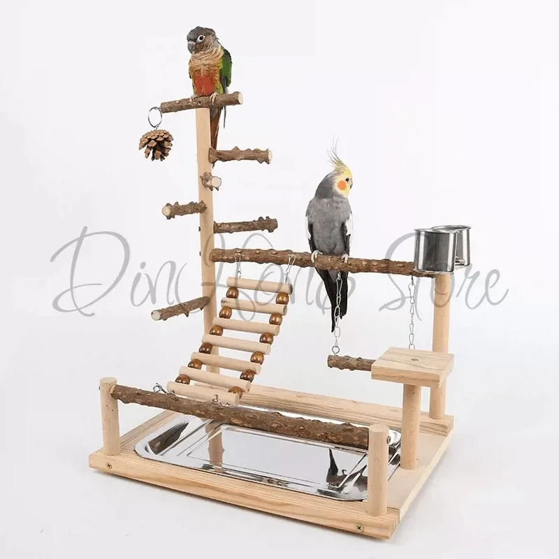 Parrot Station Stand Tree Branch Bird Floor-to-ceiling Training Log Xuanfeng  Pole Platform Swing Cage
