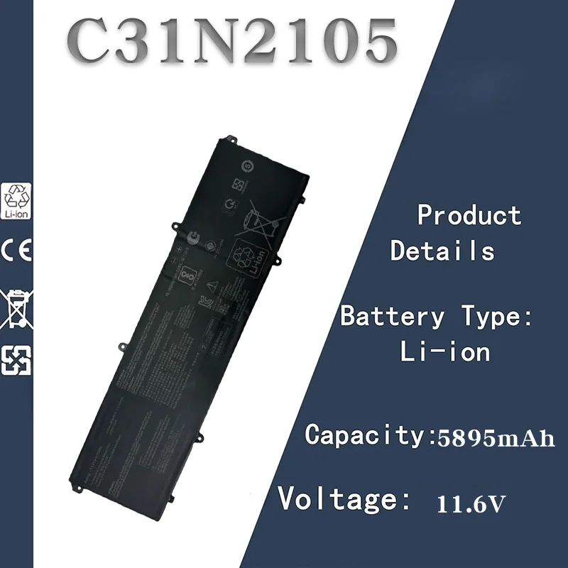 

11.6V 5895mAh Laptop Battery Replacement for ASUS C31N2105 | Compatible with 2022 K3502Z/K3402Z/S5600F/S4600F