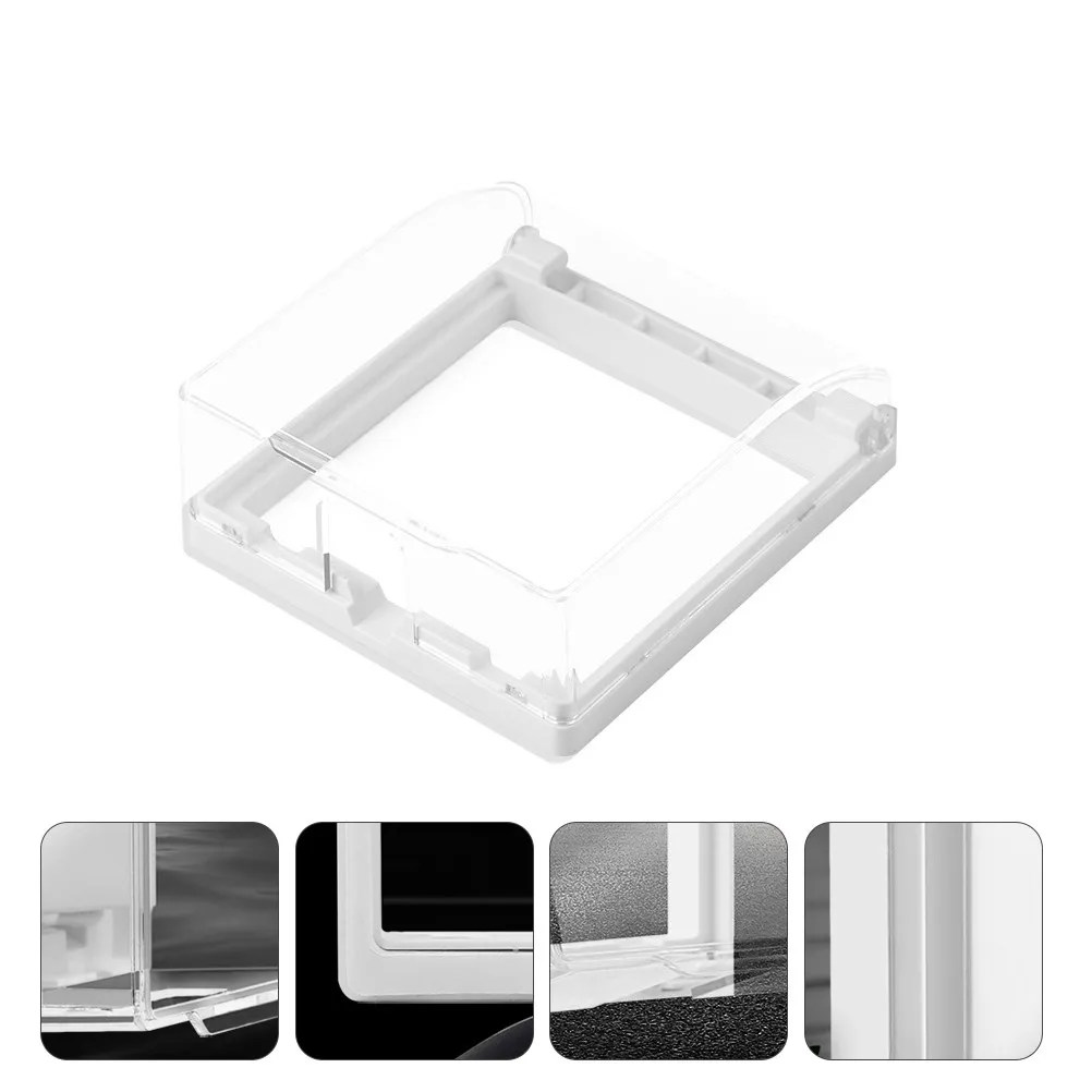 1Pcs Waterproof Socket Case Transparent Flame Retardant Self-Adhesive Socket Box Easy Install Cover for Bathroom Kitchen Balcony