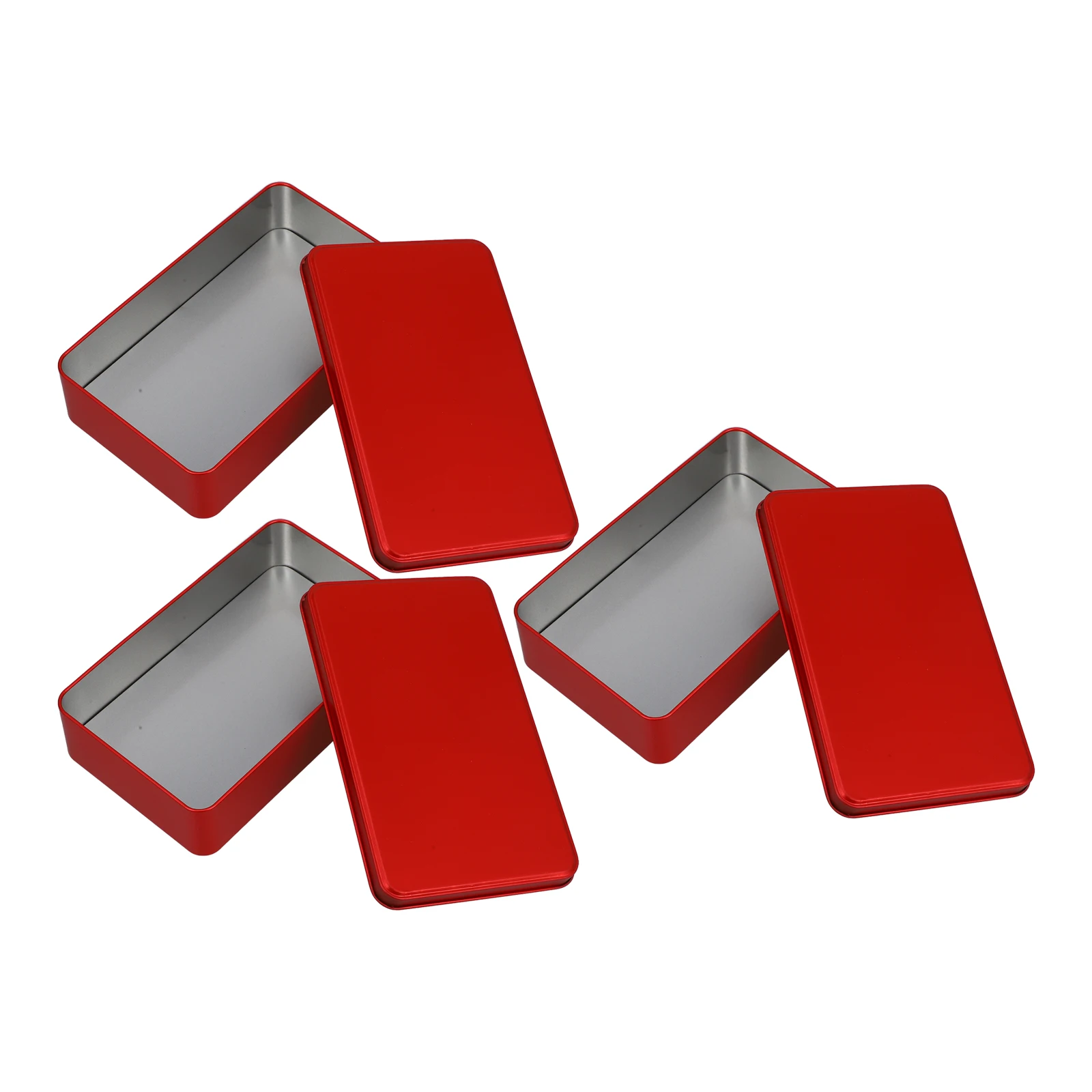 3 قطعة صندوق علب معدنية مستطيلة كوكي القصدير تخزين الحاويات حاويات تخزين صغيرة للسلع الصغيرة علب كوكي #1