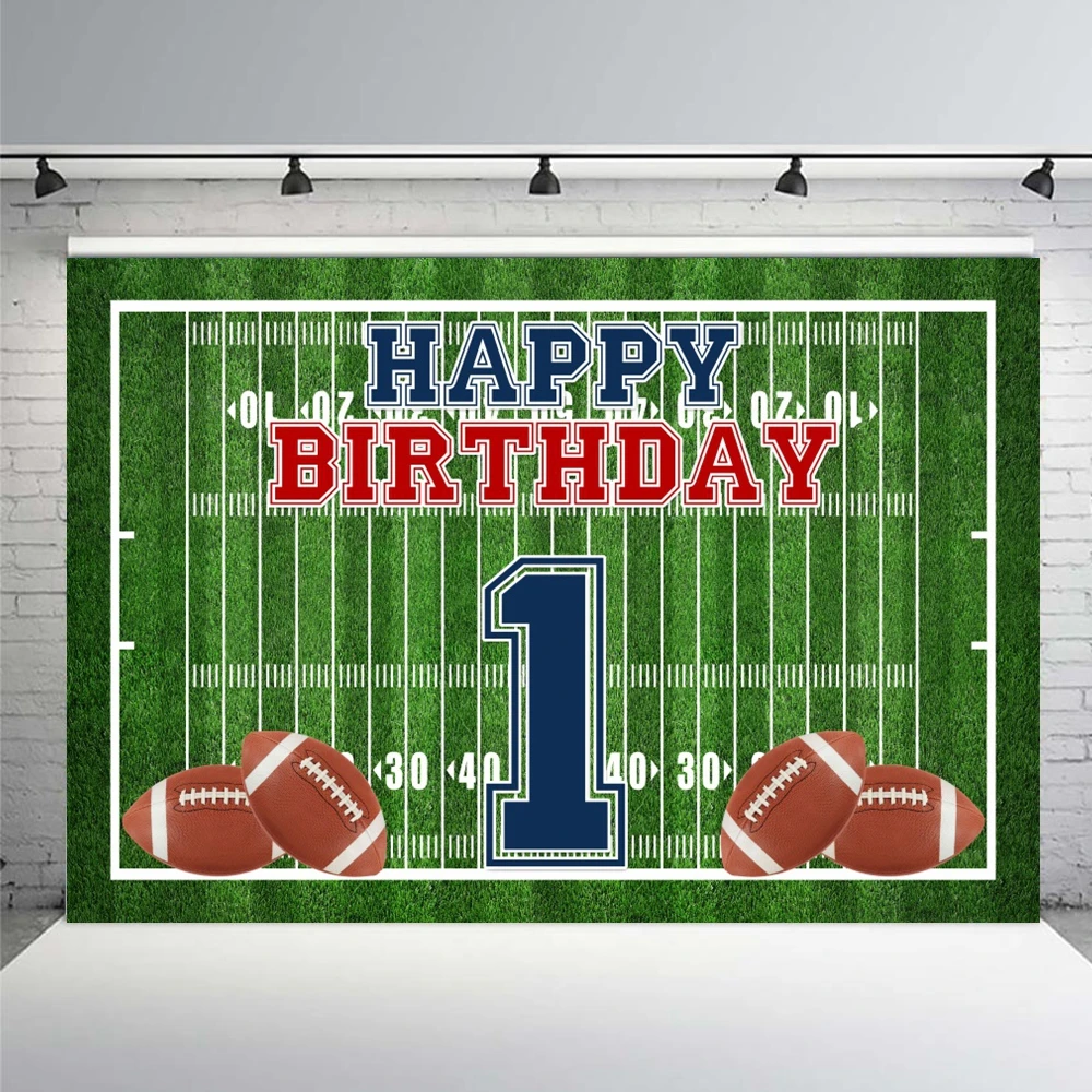 American Super Bowl Backdground Photography Touch Down Rugby Field Sport Stadium Baby Boy Kids 1st Birthday Party Photo Backdrop