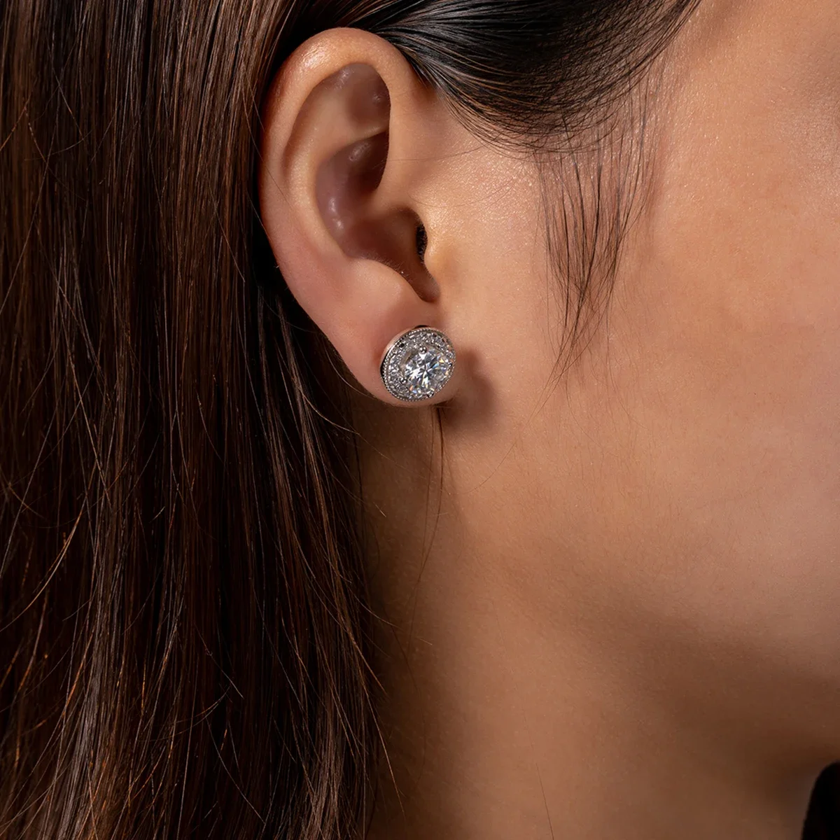 QIBAOKU 2.4cttw D Color Moissanite Diamond Vintage Stud Earrings For Women 18K Gold Plated S925 Sterling Silver Earrings 2026 6