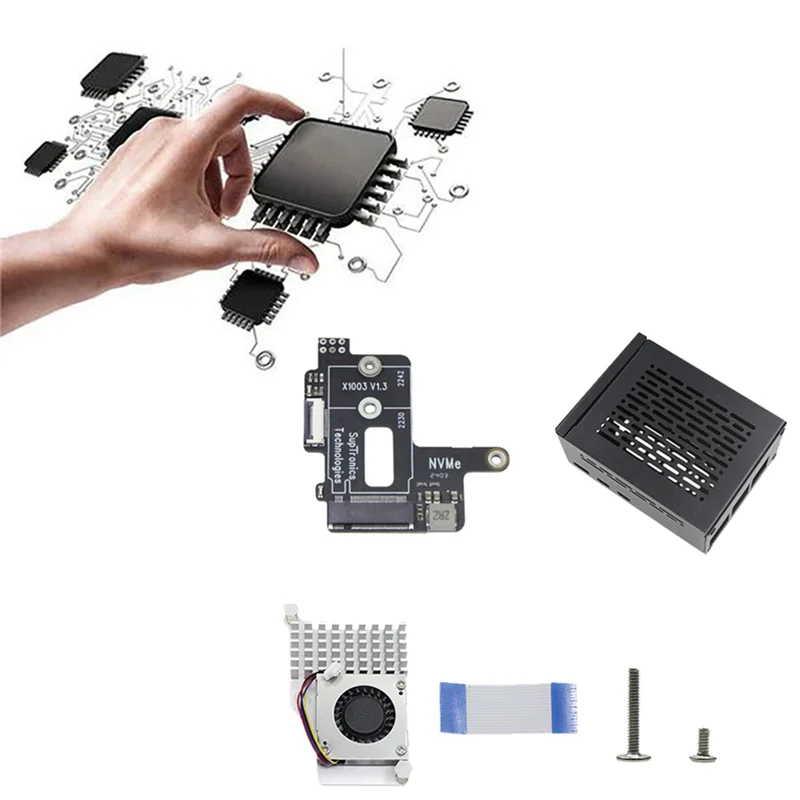 

Well Made-For Raspberry Pi 5 Pcie To M.2 Nvme HAT+Radiator SSD MINI Adapter Board For 2242 2230 Nvme SSD Expansion Board