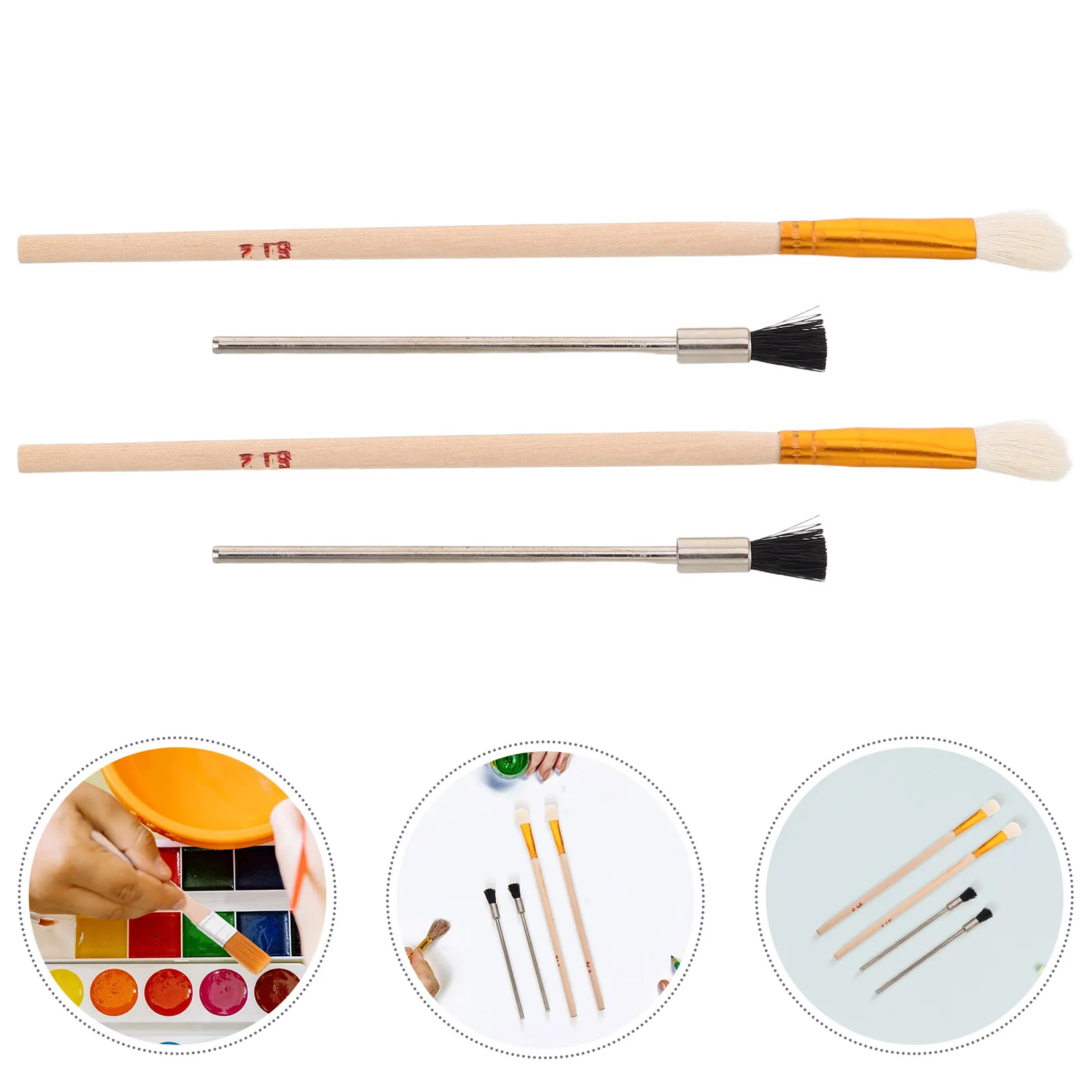 

4Pcs Airbrush Cleaner Brush Set Compact Hand Held Scrub Brushes for Paint Sprayer Accessories Maintenance Cleaning Supplies