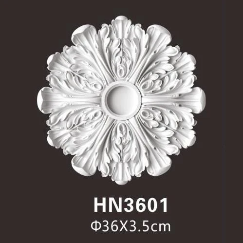 PU Decorative Ceiling Rose Chandelier Ceiling Plate Rosette Pendant Light Base Ornament Polyurethane Medallion Applique Moulding