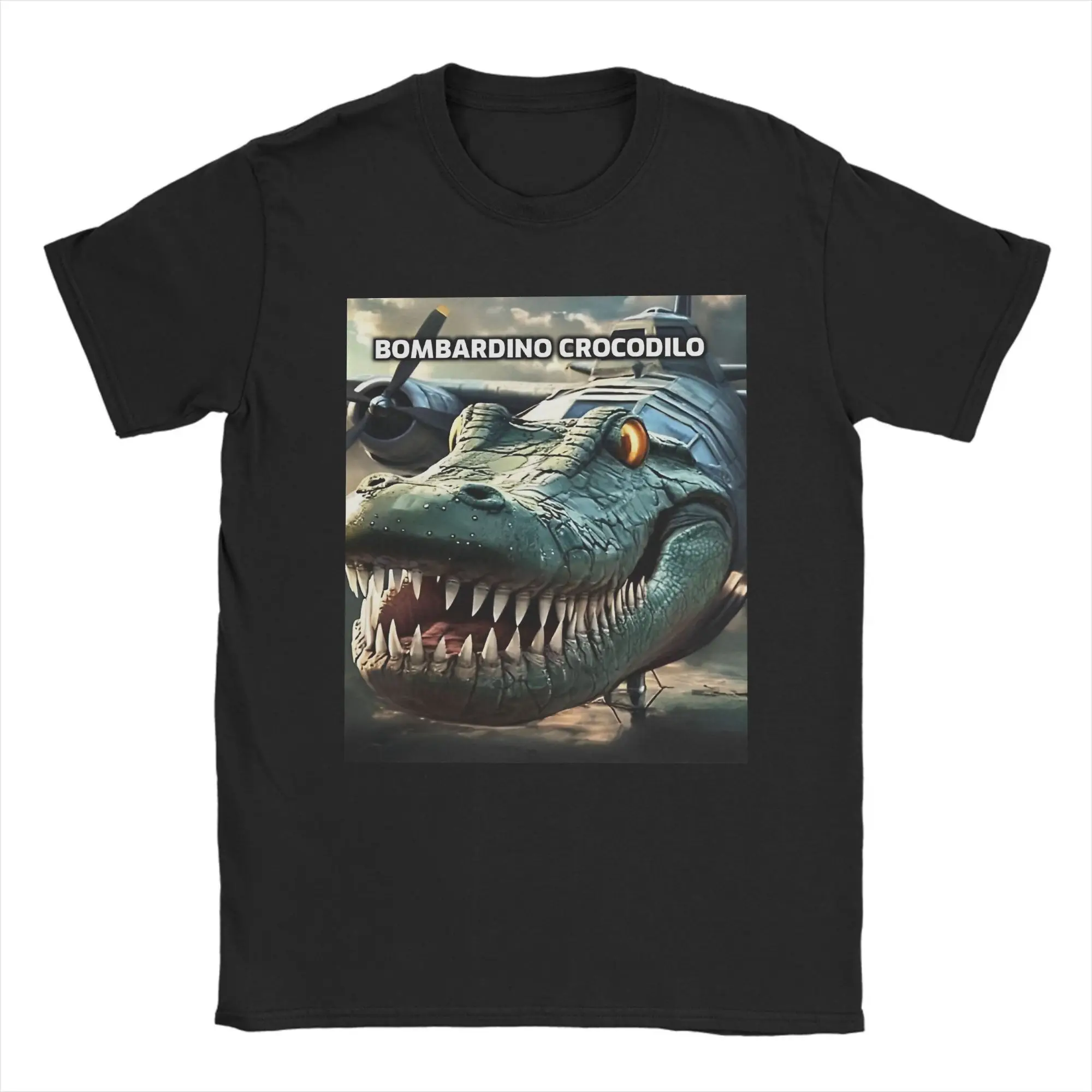 

Bombardino Crocodillo Brainrot Fusion Italian Meme T-Shirt Summer Y2K Funny T Shirts Pure Cotton Hipster Tshirt For Adult Tees