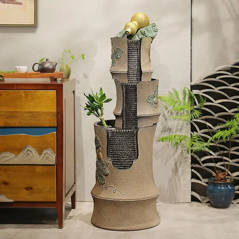 Indoor home floor-to-ceiling water ornament, circulating water landscape ornament