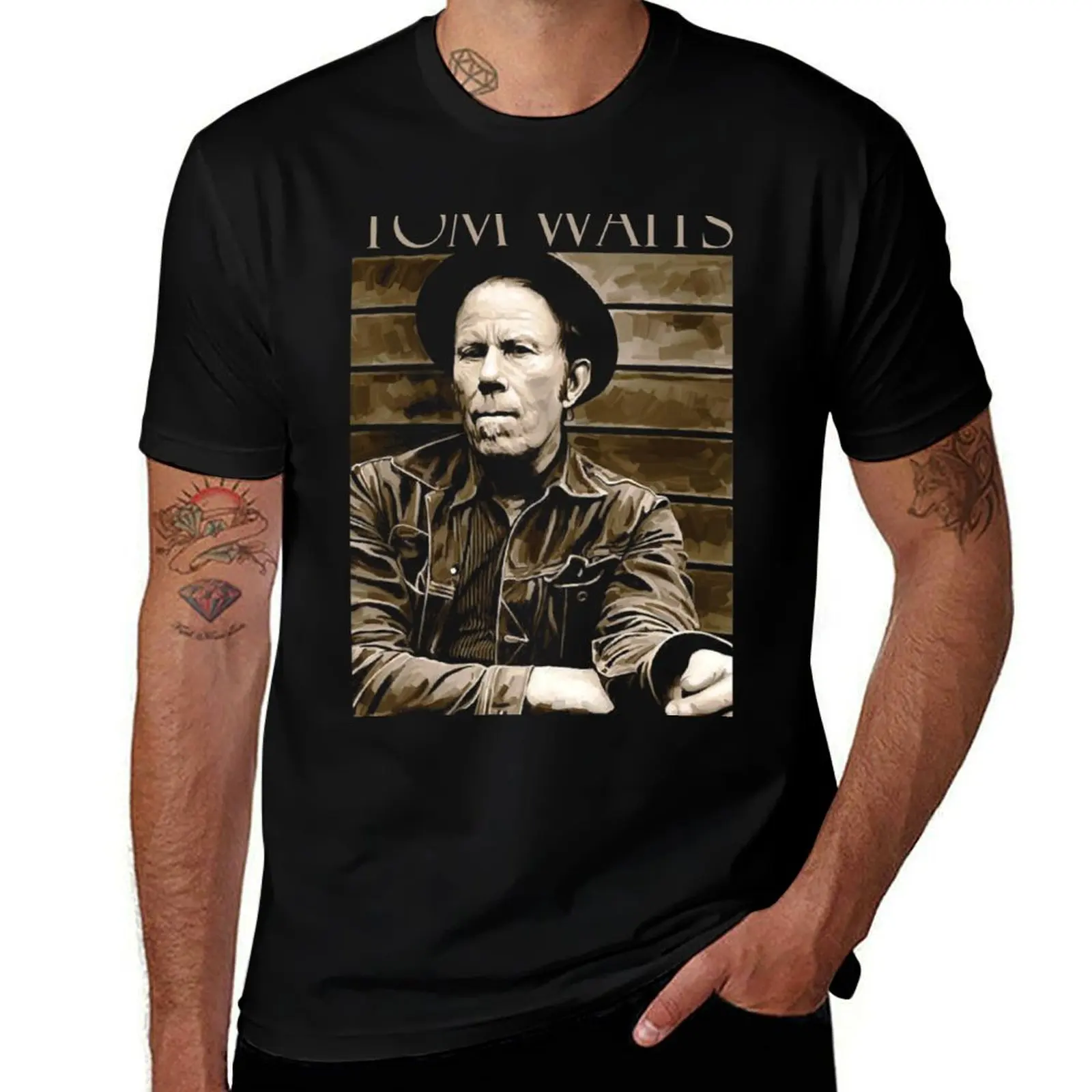 

Tom Waits T-Shirt cotton graphic tees anime stuff men workout shirt