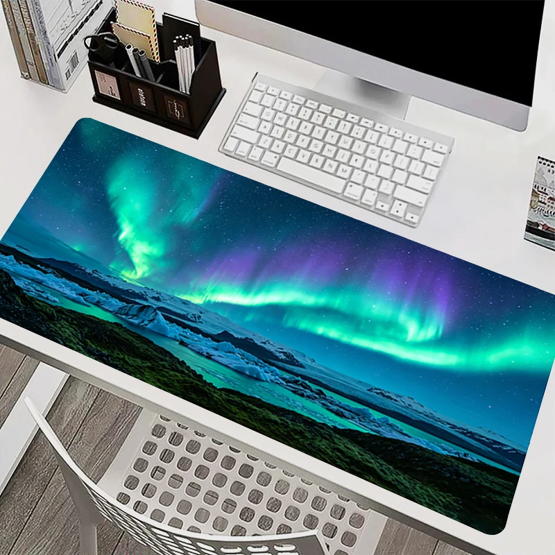 Dreamy Starry Sky Mouse Pad Large E-sports Gamer Mat Computer Desk Mat 90x40cm Natural Landscape Mausepad Gaming Keyboard Pad