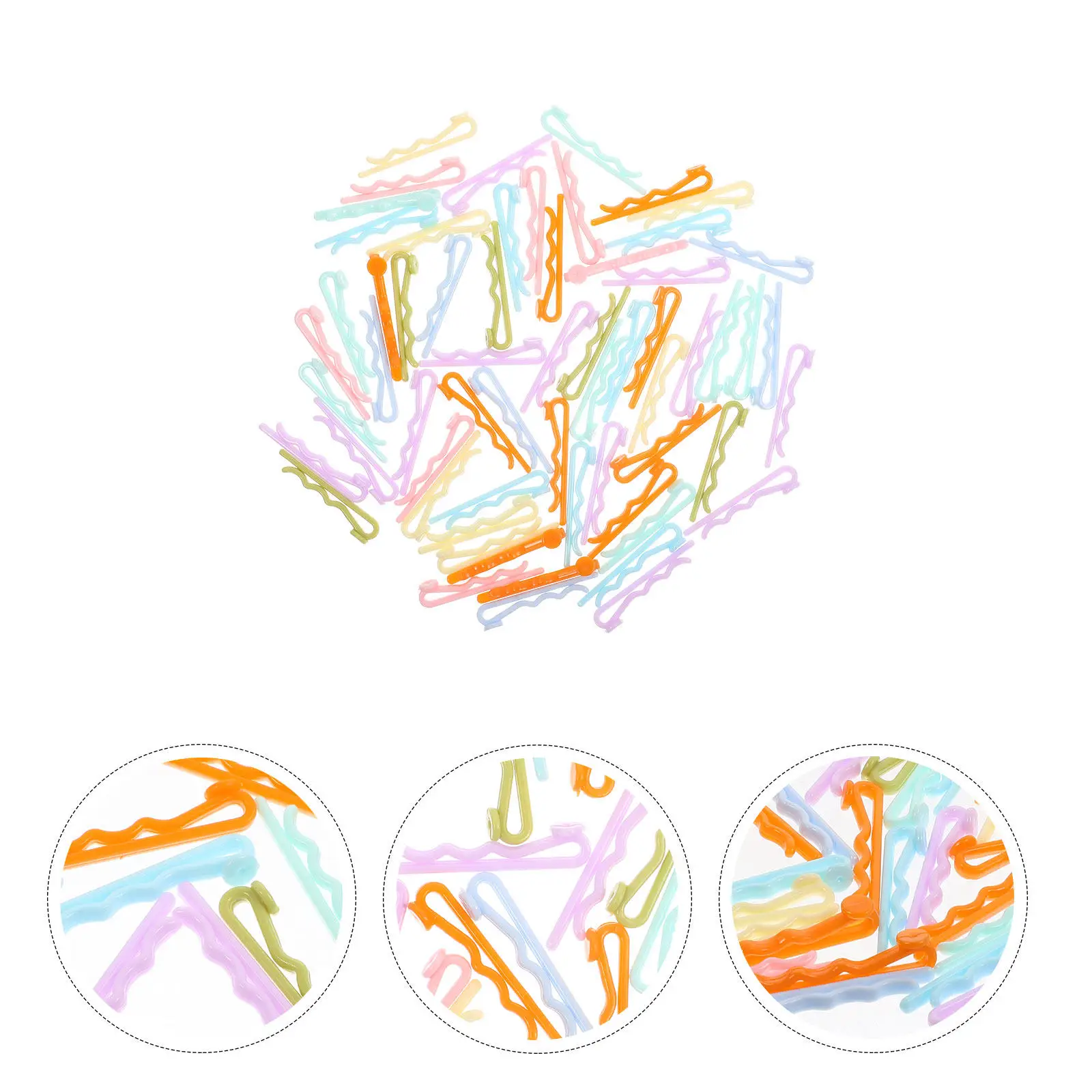 

60Pcs Hair Clips DIY Base for Plastic Barrettes Bright Colors Easy Fit All Hairstyles Party Dance Headdress DIY