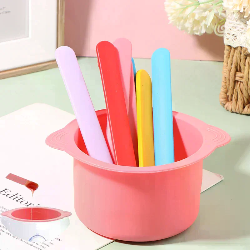Warmer Heat-resisting Replacement Silicone Bowls Wax Stirring Stick Body Beauty Tool Large Silicone Mask Hair Removal Stick Wax