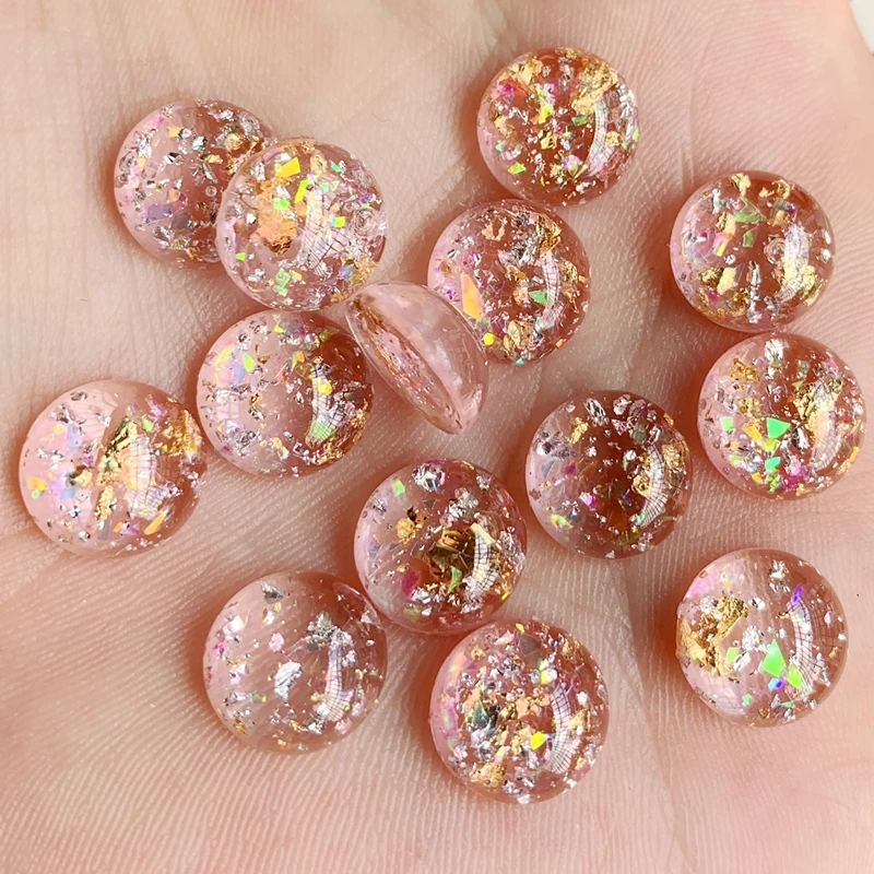 

300Pcs 5*12mm Colorful Paillette Shell bead Flat back Rhinestone Scrapbook DIY Wedding half bead Jewelry ornament craft -B54