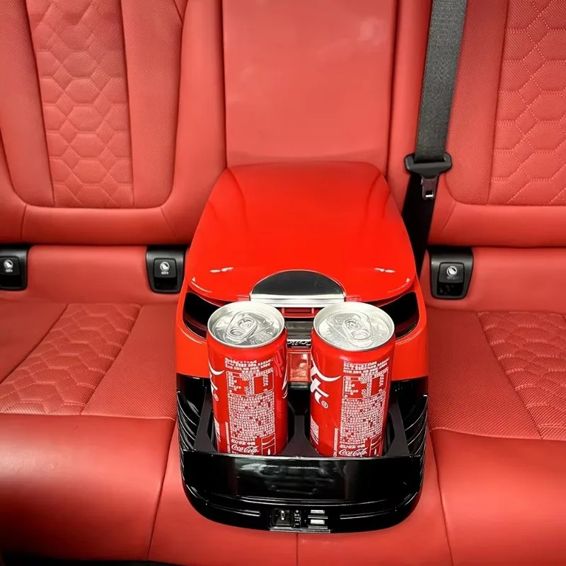 Center Console Armrest Refrigerator Cooler & Warmer with 4 USB Sockets 12V 24V Compressor Car Fridge - view 4