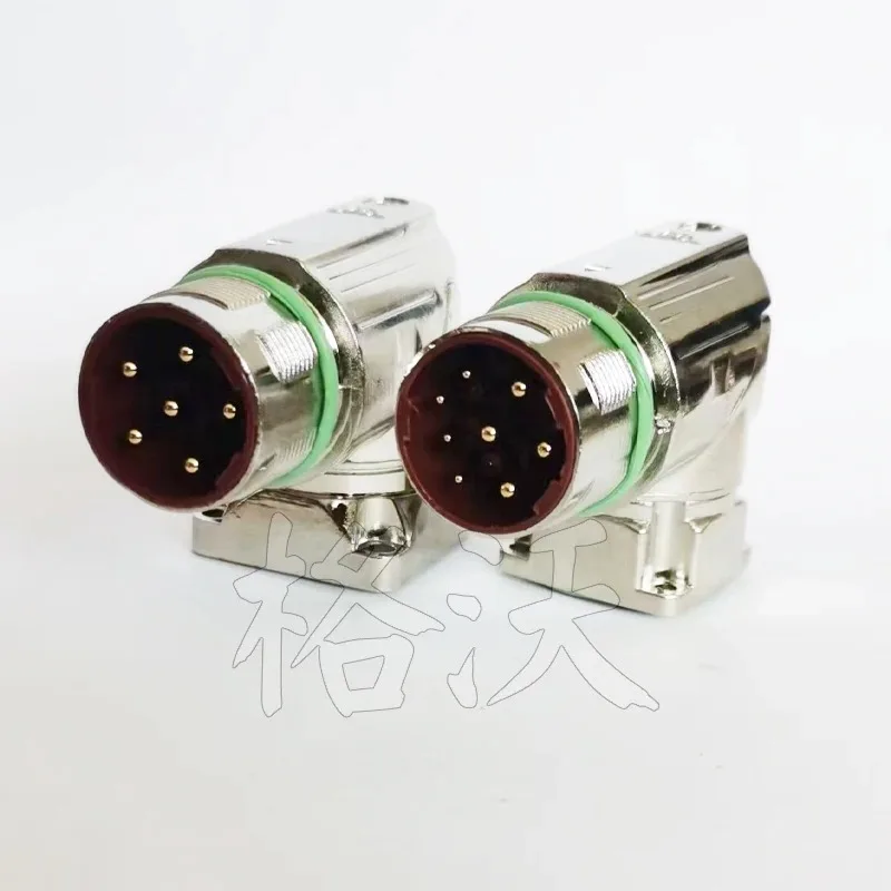 1 pc of   M23 Servo Motor Connector 6-Core/8-Core M923 Power Plug 8Pin Curved Connector With Internal Thread