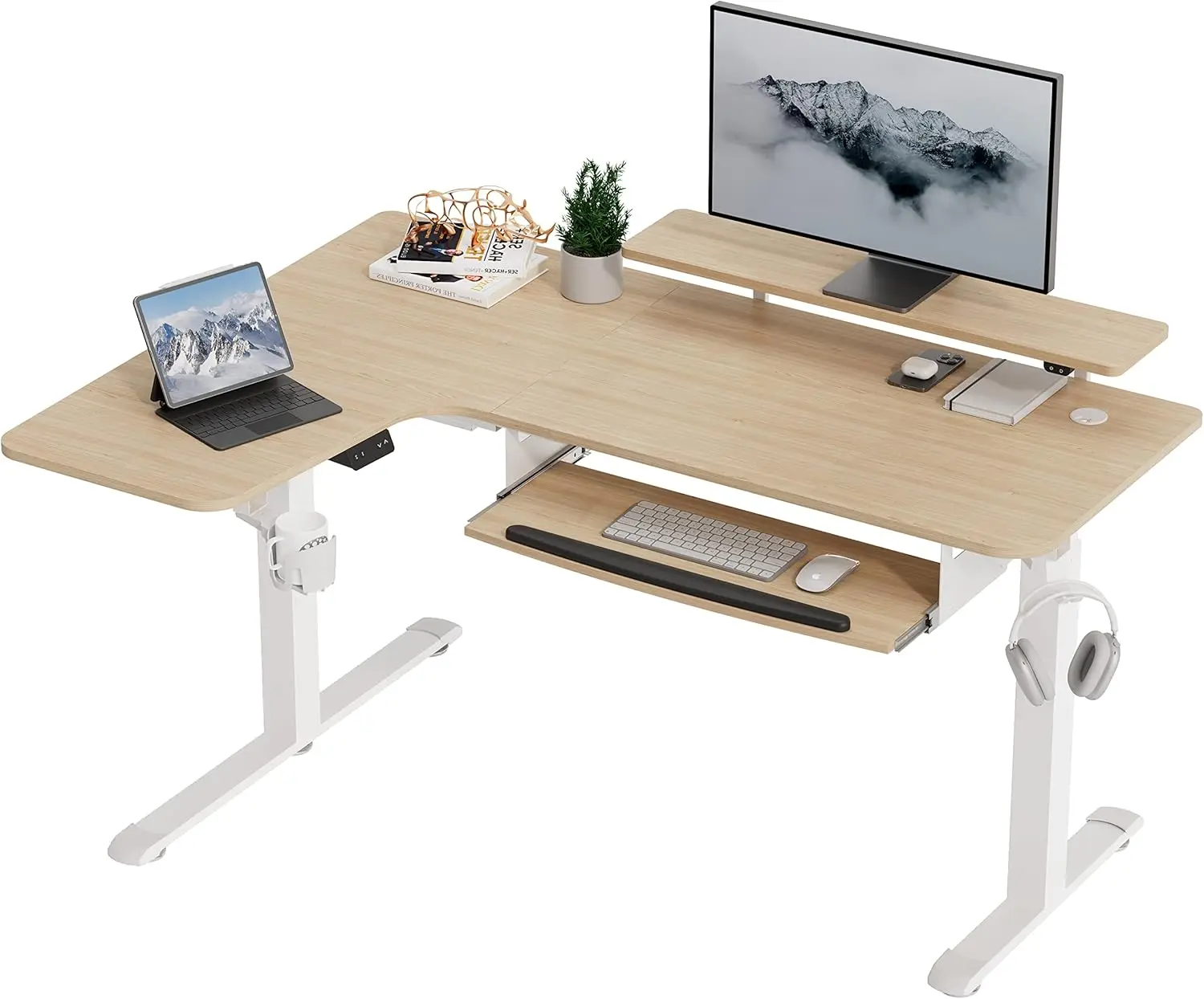 

Standing Desk Adjustable Height 61" Electric Sit Stand Computer Desk, Dual Motor Memory Presets Sit to Desk Adjustable Desk