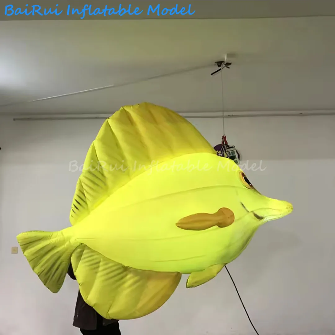 1 قطعة 2 متر العملاق نفخ الكرتون القرش الهواء ضربة الأسماك مع الأبيض مصباح ليد ملهى ليلي المرحلة الديكور الاطفال الحدث الإعلان الدعائم #5