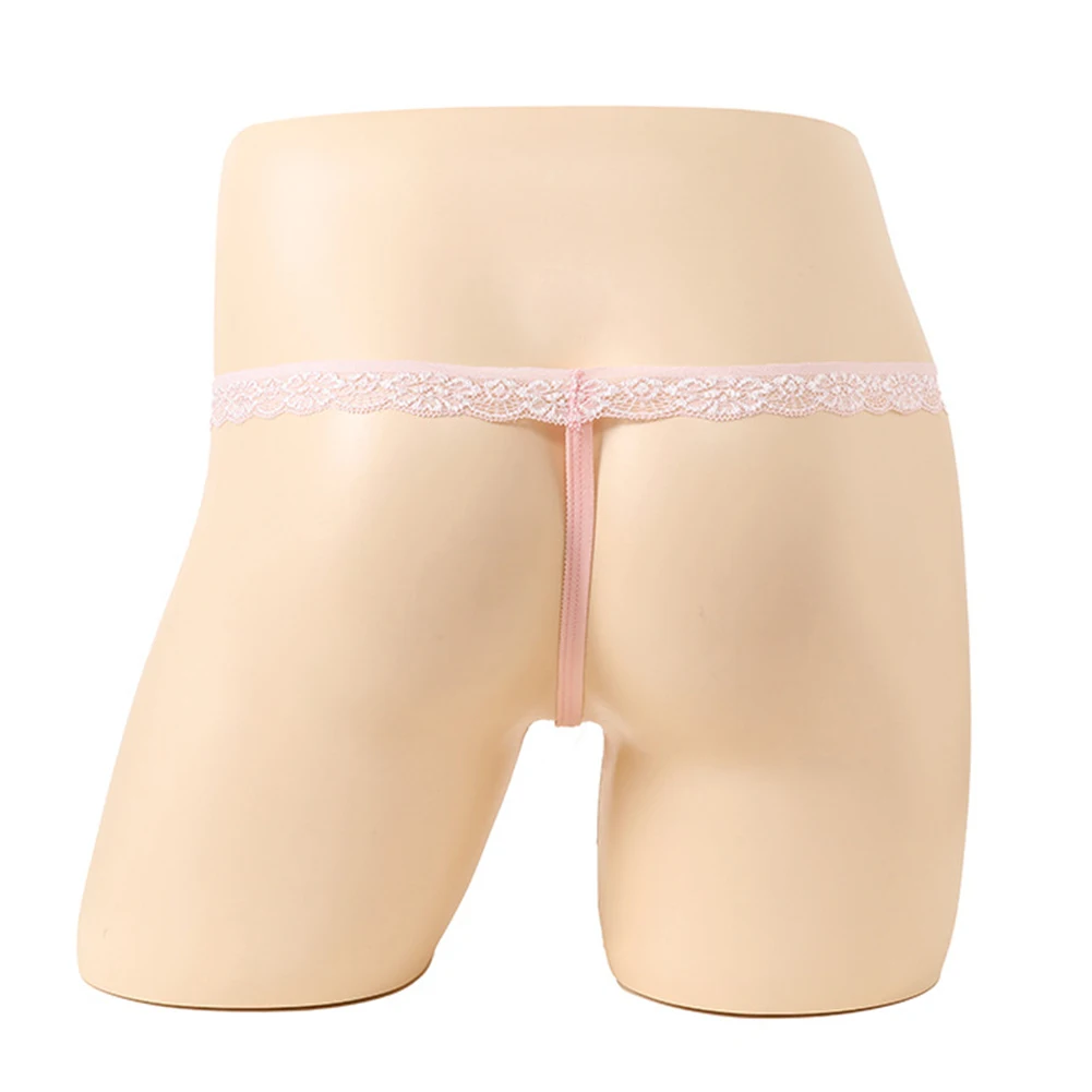 رجل الدانتيل T-الظهر g-سلسلة الانتفاخ الحقيبة سراويل رفيعة ملابس داخلية بيكيني الجوف خارج السروال سيسي ملخصات المثيرة الملابس الداخلية