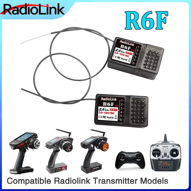 Radiolink R6F 6CH 2.4GHz RC Receiver for RC Car Boat Compati