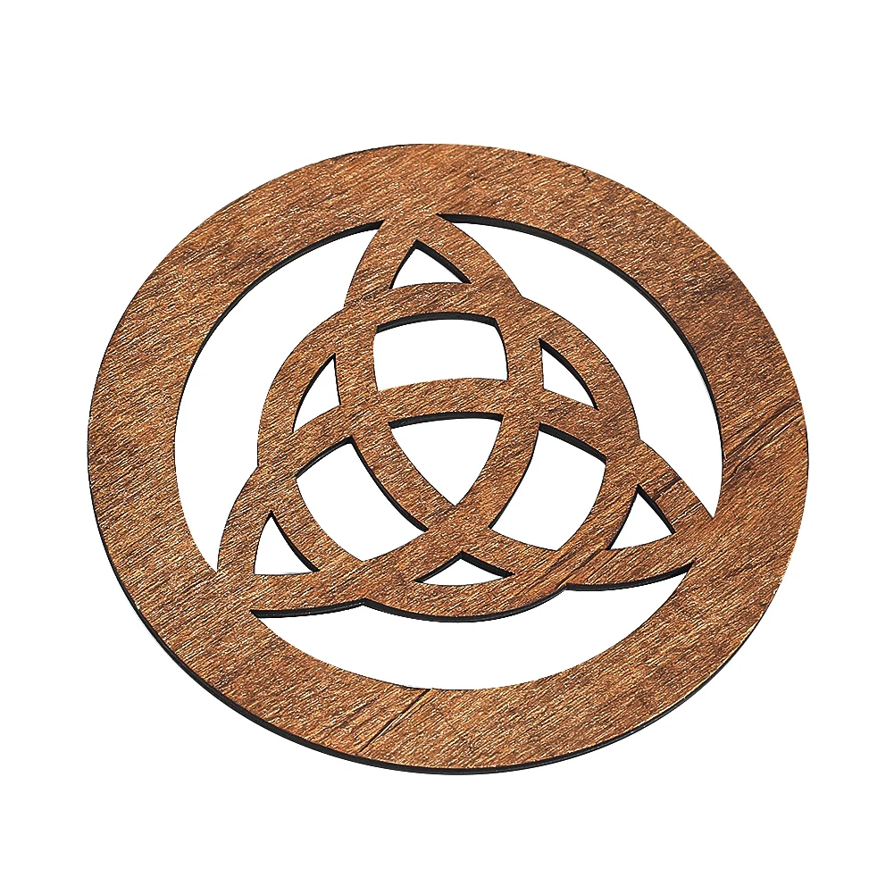 Celtic Knot Wood Board Witch Altar Tray Wall Art Sacred Geometry Pentagram Meditation Crystal Grid Base Spiritual Home Decor