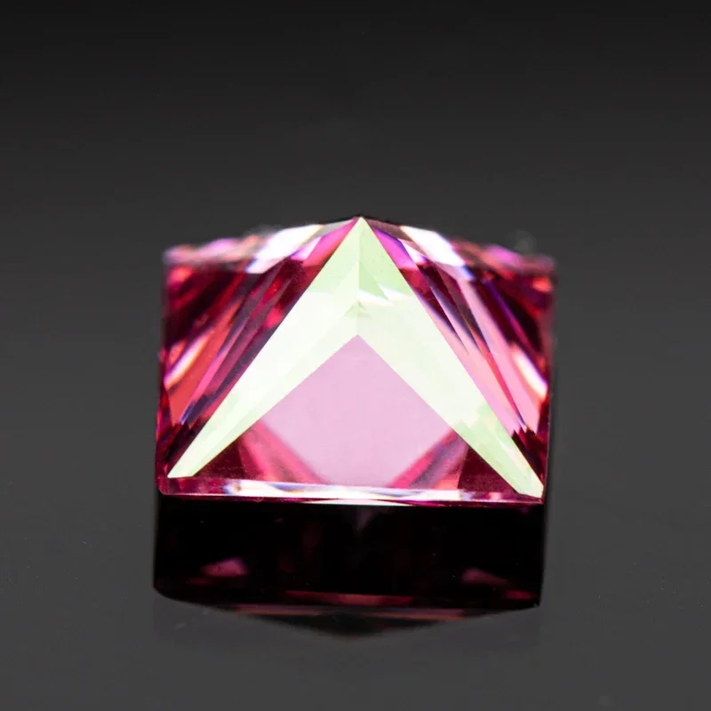 Moissanite Stone Princess Cut Pink Color Lab Grown Diamond For Charms DIY Jewel Making Materials With GRA Certificate