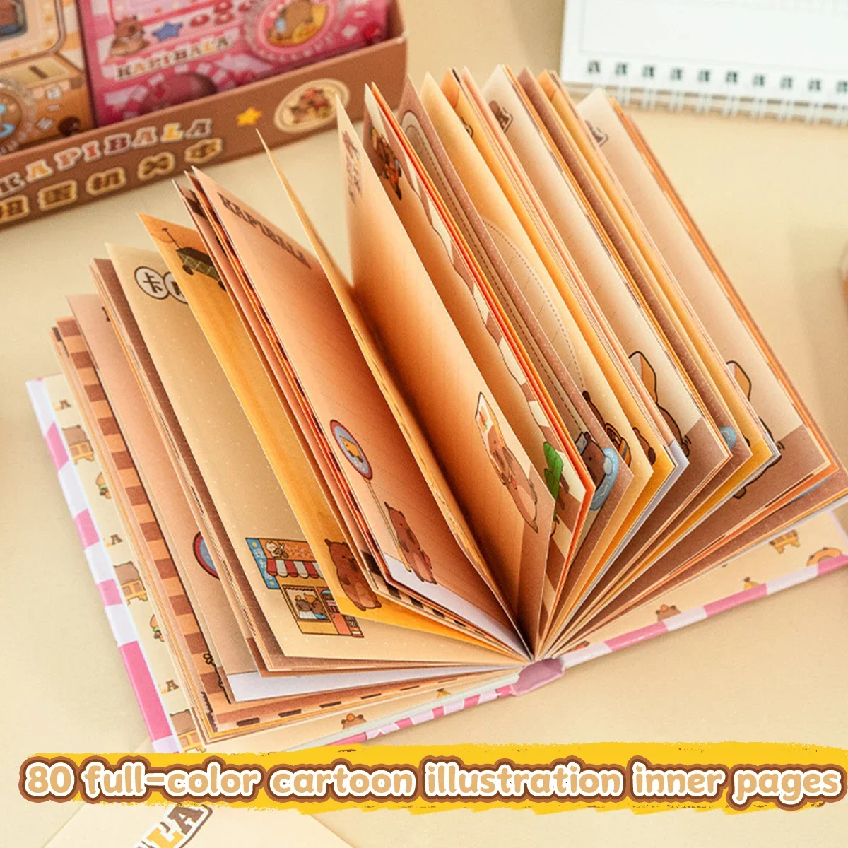 Capybara Busy Notebook Set Reusable Stress Relief Fidget Toy for Exam Back To School Supplies Kids Students Stationery Gift