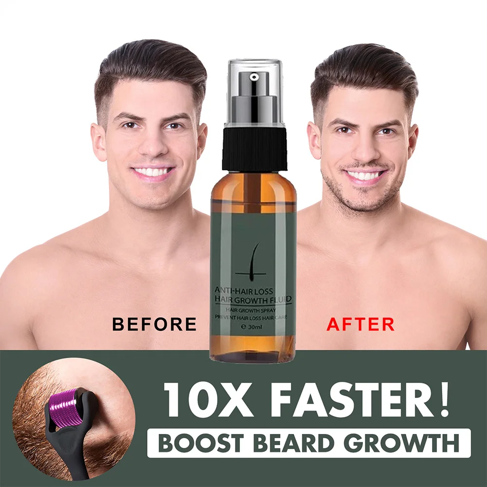 Натуральный мужской ролик для роста бороды, мужское масло для роста бороды, питательный усилитель, спрей для бороды, против выпадения волос с роликом для бороды