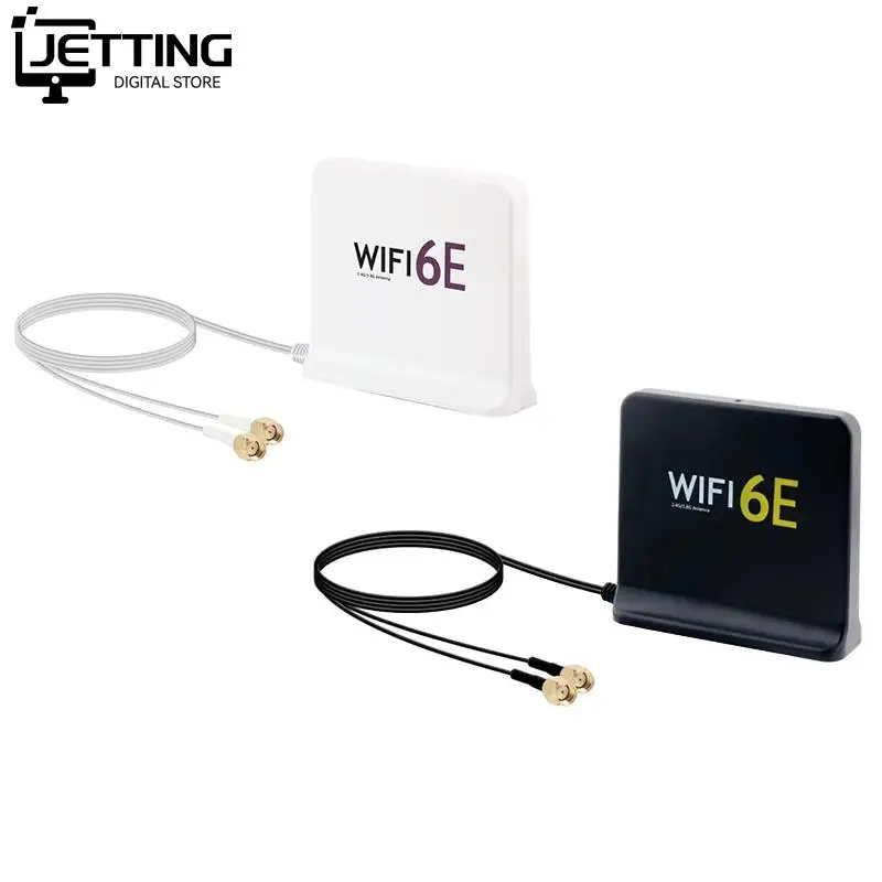 

Portable 2.4G 5.8G 6G WiFi 6E Mimo Aerial With 2pcs Cable Indoor Outdoor Wireless Antenna With Magnetic Bottom For Network Card