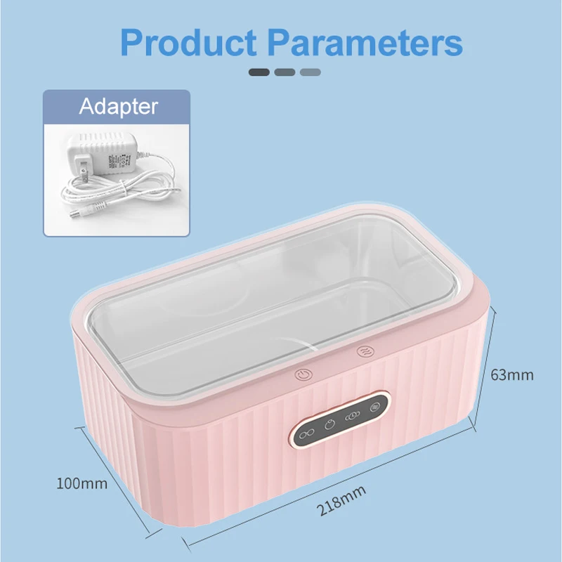 Ultrasonic Cleaner Washing Machine for Jewelry Parts Glasses Manicure Stones Watch Razor Brush Frequency Ultrasonic Cleaning