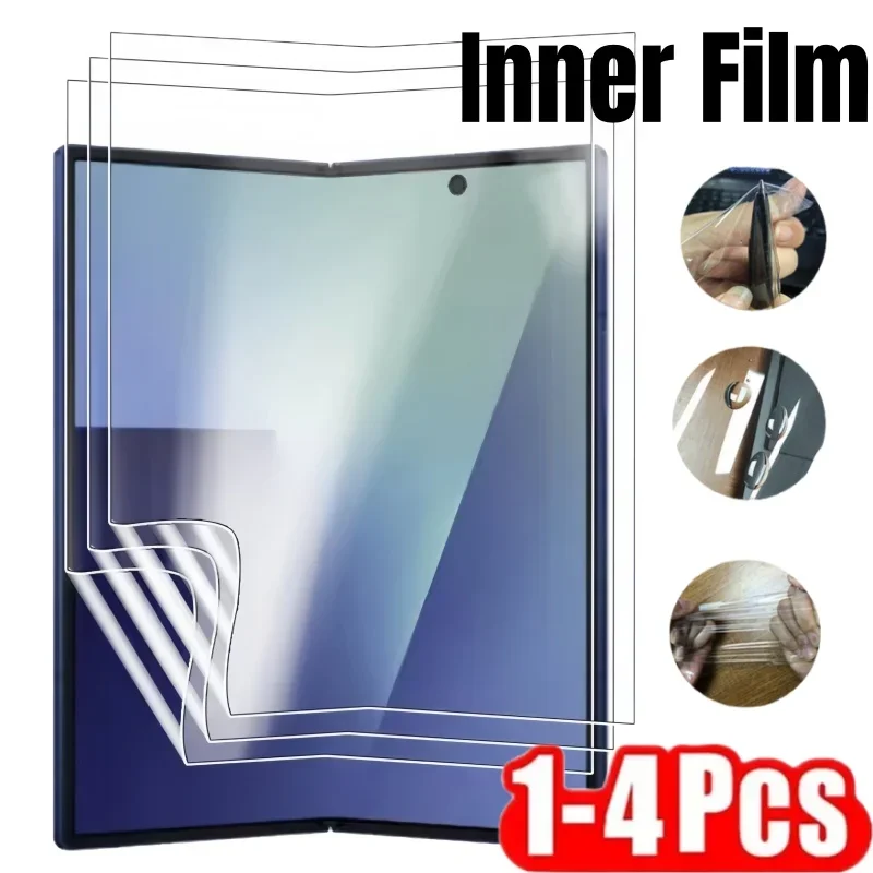 1-4 Stück Hochauflösende Vollabdeckende Innere Hydrogel-Folie für Samsung Galaxy Z Fold 8 Ultra 7 6 5 Handybildschirmschutz Vorderseitenfolie