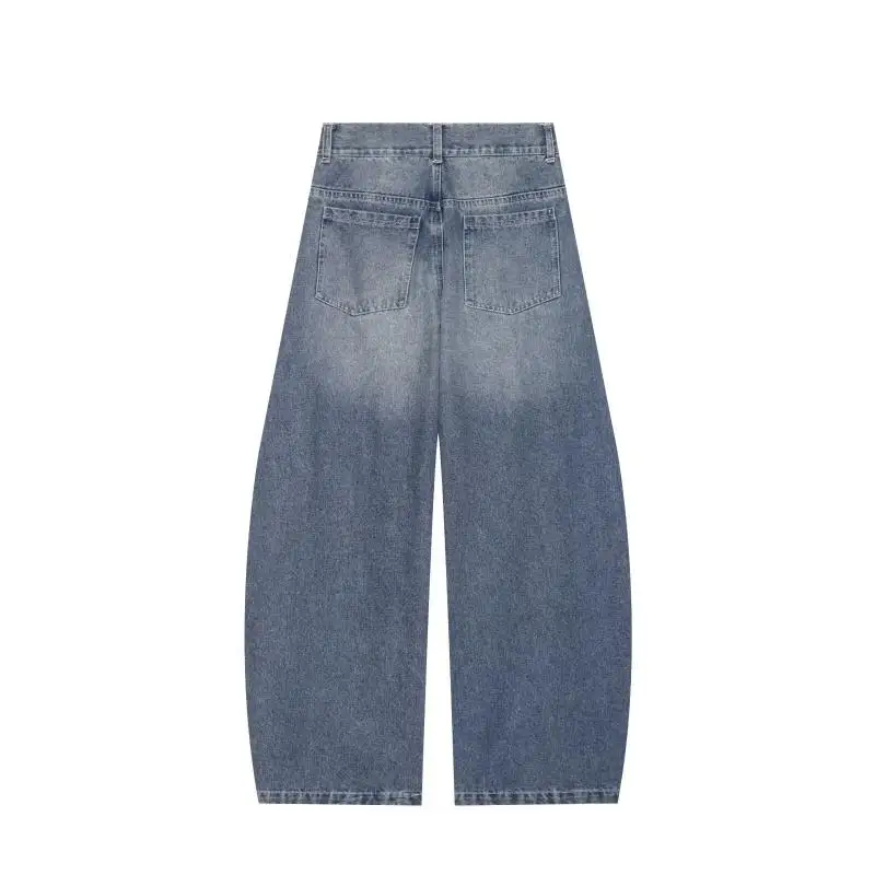 Withered 2027 Spring American Retro Casual Washed Denim Curved Knife Jeans Women's Jeans Woman Clothes Women's Denim Pants