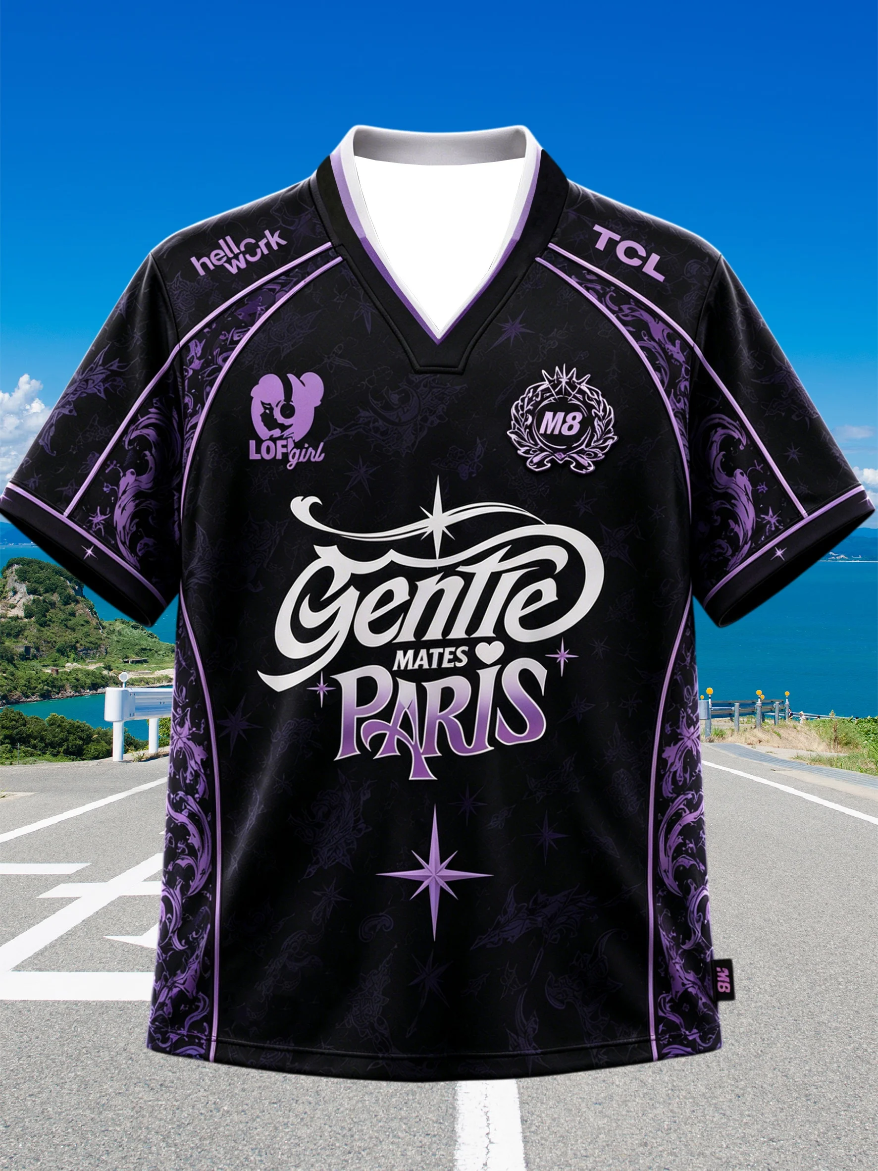 26-27 3D Printed Paris M8 Parent-child Football Summer and Autumn Men's and Women's Casual Quick Drying Football T-shirt