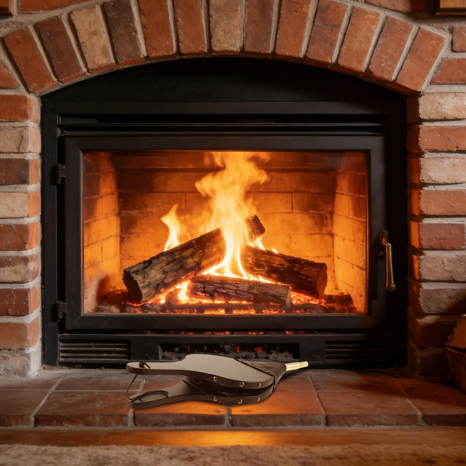 Vintage Style Manual Fireplace Bellows with Wooden Body Metal Tip Fire Pit Stove Campfire Bbq Air Blower for Indoor Outdoor