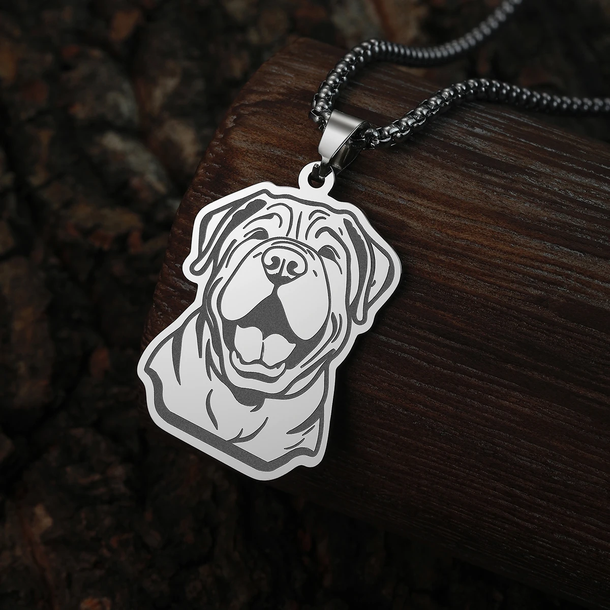 Chandler Shar Pei Necklace Women Men Jewelry Stainless Steel Animal Pendant Necklaces Gift