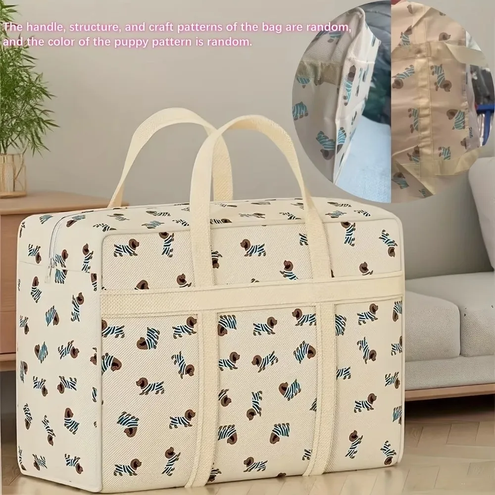 Neue platzsparende Aufbewahrungstasche mit Welpenmuster, faltbare Polyester-Tasche, langlebiger Gepäck-Organizer für Reisen