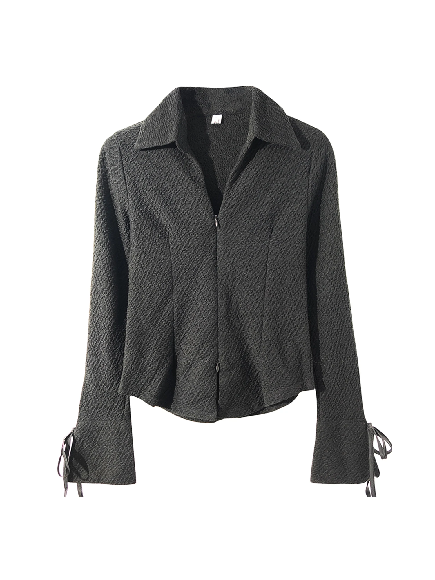 

Women's Blue Striped Shirts Blouses Y2k Vintage 2000s Elegant Aesthetic Long Sleeve Oversize Shirt Fashion Clothes Autumn 2025