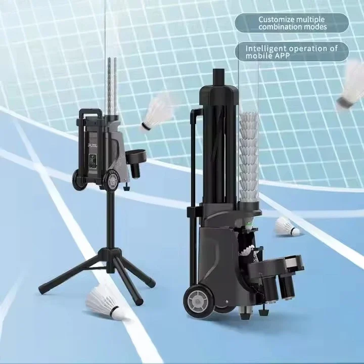 Automatic Badminton Training Machine With Remote Control Adjustable Speed Shuttlecock Launcher For Practice Feeder Builder Compa