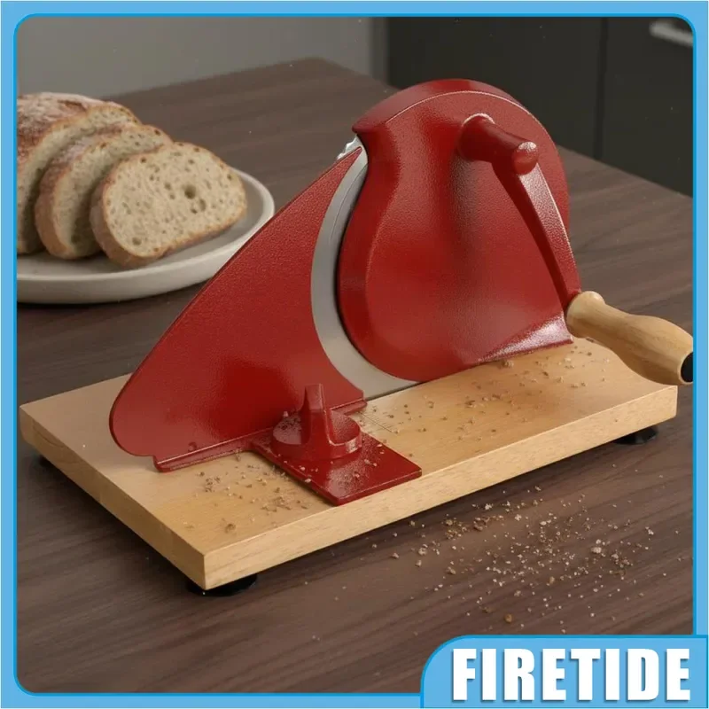 Hand‑Crank Manual Bread Slicer Cutter, Sharp Stainless Steel Blade Non‑Slip Suction Feet, Easy‑To‑Clean Household Kitchen