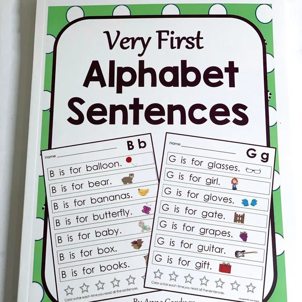 Very First Alphabet Sentences Activity Exercise Book Learn Practice The Most Common Support Point Reading