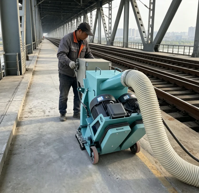 Mobile Road Shot Blasting Machine shot blasting machine china  for Airport Runway Rubber and Paint Stripping