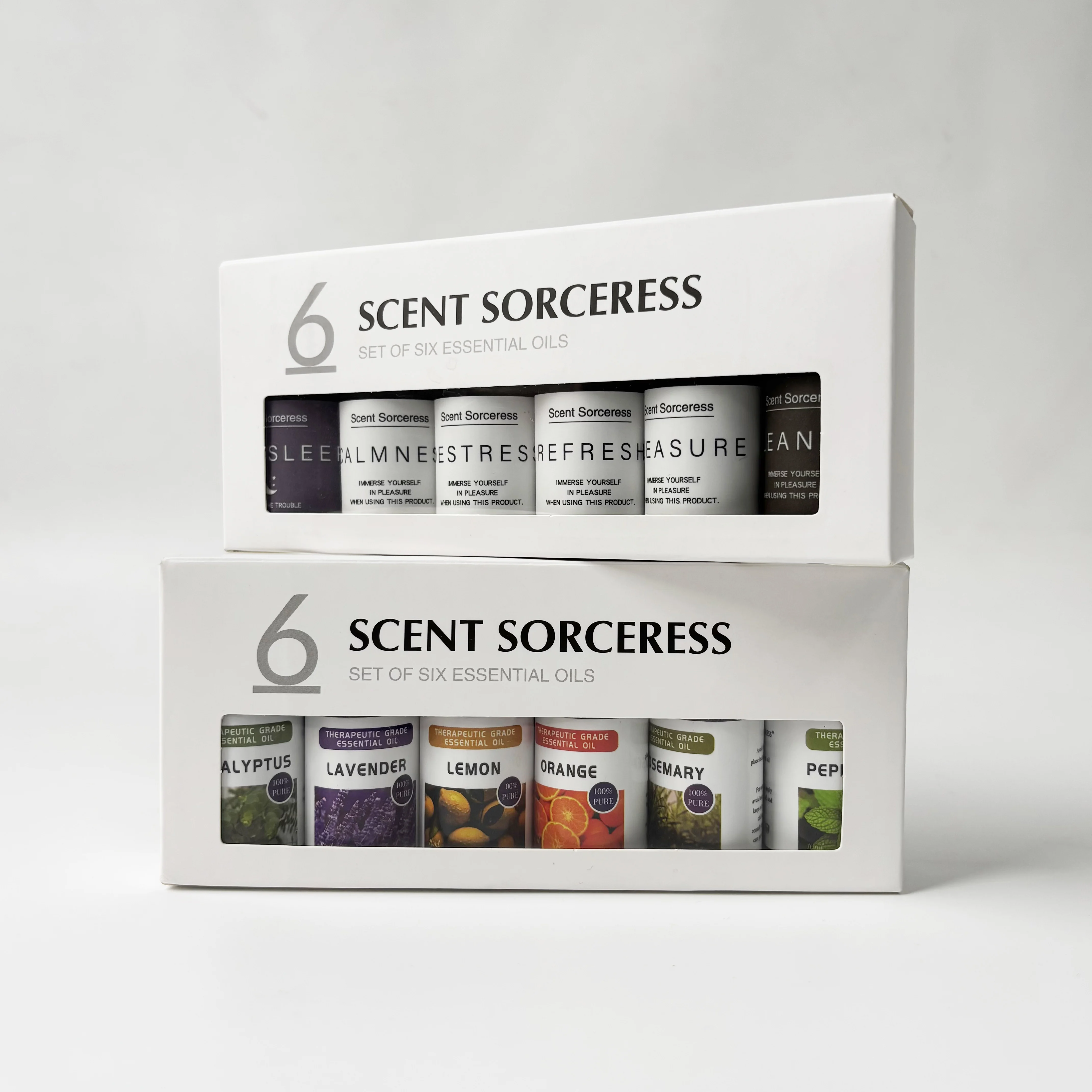 Boîte Simple blanche 6 pièces/ensemble, Orange douce, Eucalyptus, lavande, Massage corporel, aromathérapie, ensembles d'huiles essentielles pour humidificateur d'air domestique