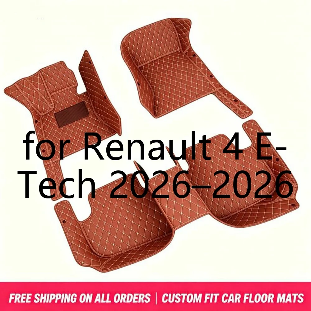 Maßgeschneiderte Autofußmatten für Renault 4 E-Tech 2026–2026 5-Sitzer, wasserdicht, rutschfest, schmutzabweisend, langlebige Lederteppiche, leicht zu reinigen, vollständige Abdeckung,