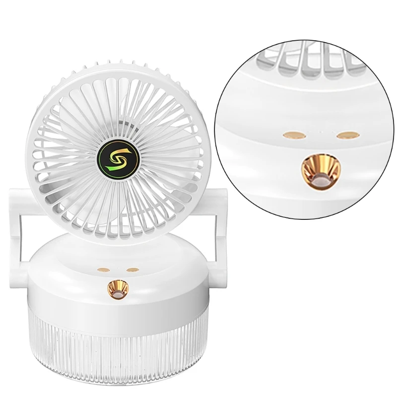 미스트 팬 접이식 팬 3단 속도 조절 데스크 팬 야간 드롭 배송이 포함된 물 미스트 스프레이 팬이 있는 충전식 팬